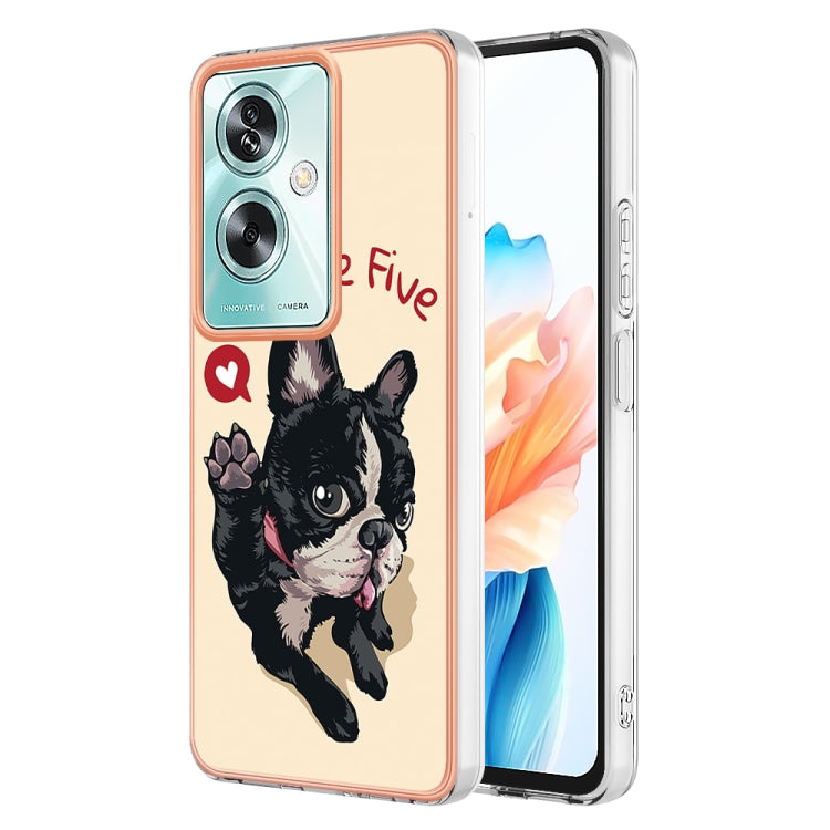 For OPPO A79 5G Global Electroplating Marble Dual-side IMD Phone Case(Lucky Dog) by buy2fix