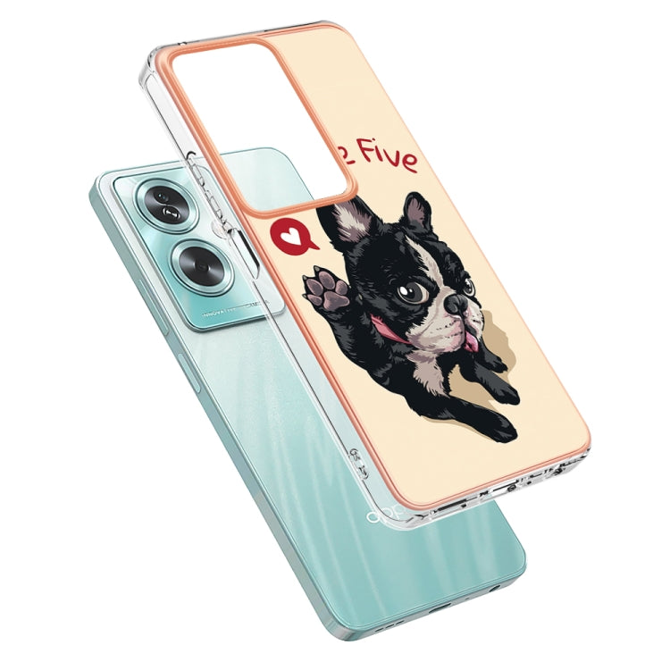 For OPPO A79 5G Global Electroplating Marble Dual-side IMD Phone Case(Lucky Dog) by buy2fix