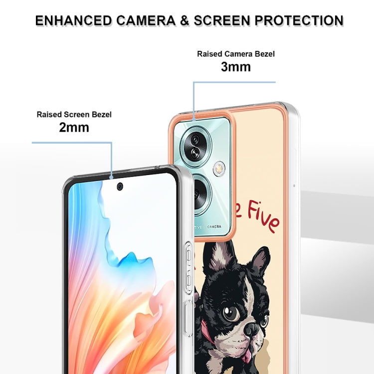 For OPPO A79 5G Global Electroplating Marble Dual-side IMD Phone Case(Lucky Dog) by buy2fix