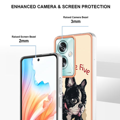 For OPPO A79 5G Global Electroplating Marble Dual-side IMD Phone Case(Lucky Dog) by buy2fix
