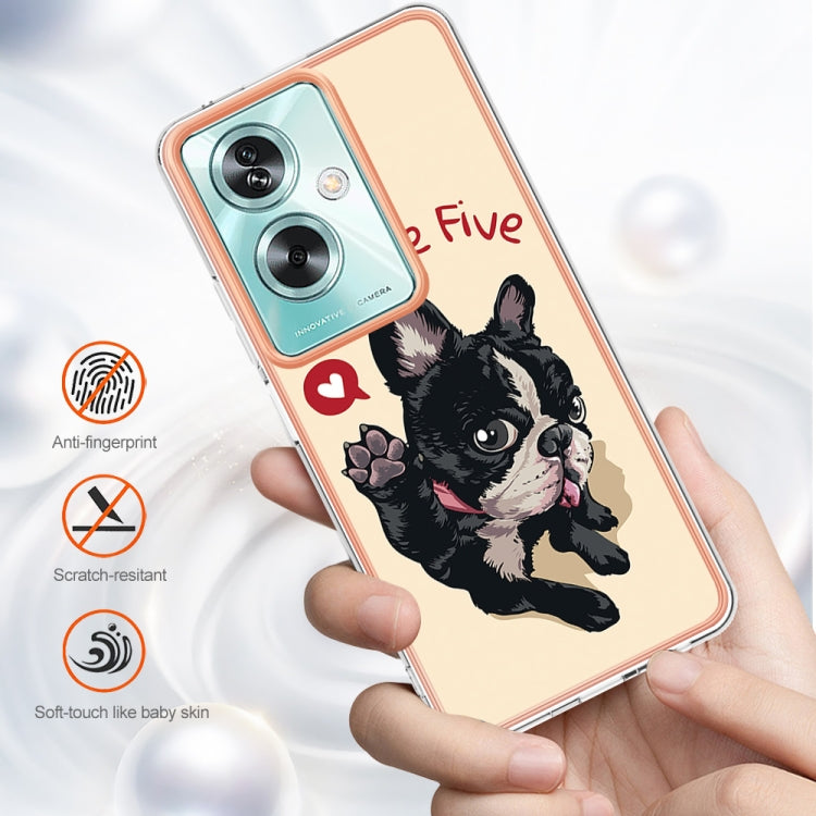For OPPO A79 5G Global Electroplating Marble Dual-side IMD Phone Case(Lucky Dog) by buy2fix