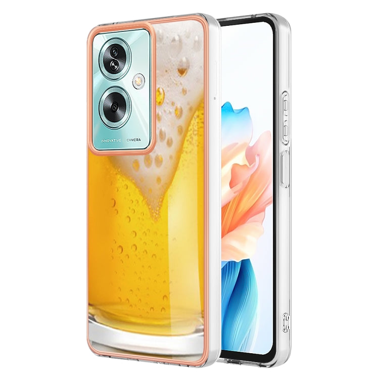 For OPPO A79 5G Global Electroplating Marble Dual-side IMD Phone Case(Draft Beer) by buy2fix