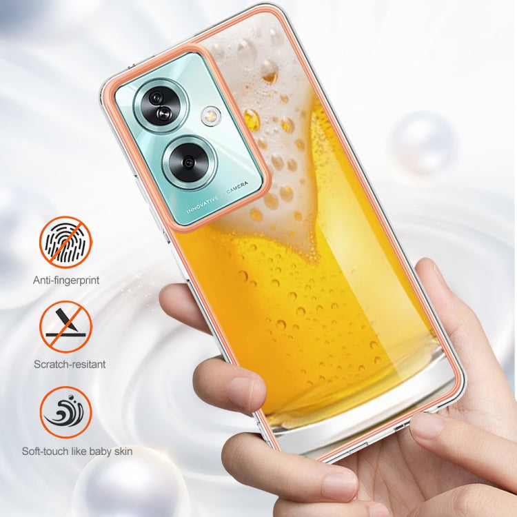 For OPPO A79 5G Global Electroplating Marble Dual-side IMD Phone Case(Draft Beer) by buy2fix