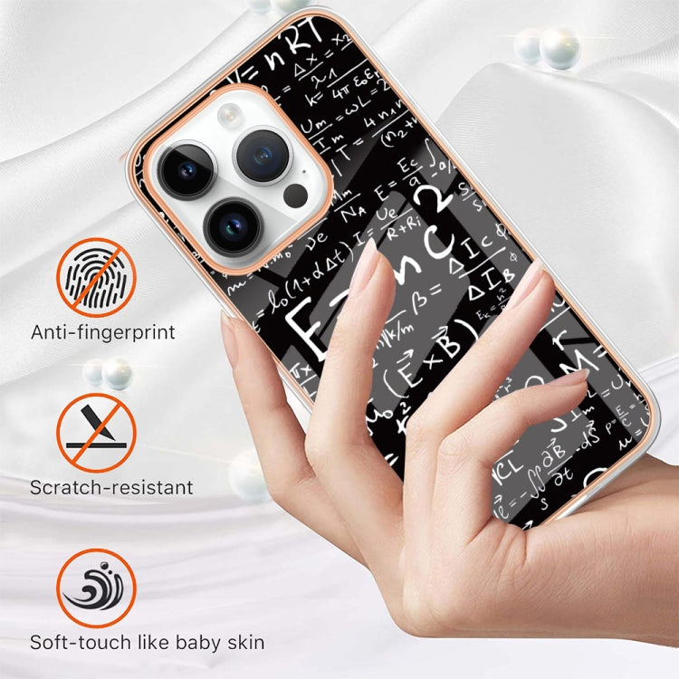 For iPhone 16 Pro Max Electroplating Marble Dual-side IMD Phone Case(Equation) by buy2fix