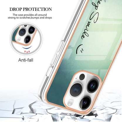 For iPhone 16 Pro Electroplating Marble Dual-side IMD Phone Case(Smile) by buy2fix