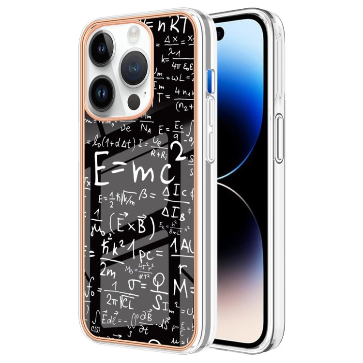 For iPhone 16 Pro Electroplating Marble Dual-side IMD Phone Case(Equation) by buy2fix
