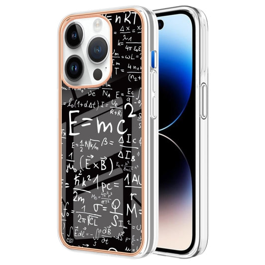 For iPhone 16 Pro Electroplating Marble Dual-side IMD Phone Case(Equation) by buy2fix