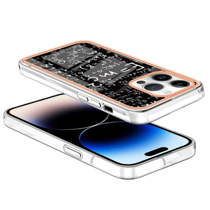For iPhone 16 Pro Electroplating Marble Dual-side IMD Phone Case(Equation) by buy2fix