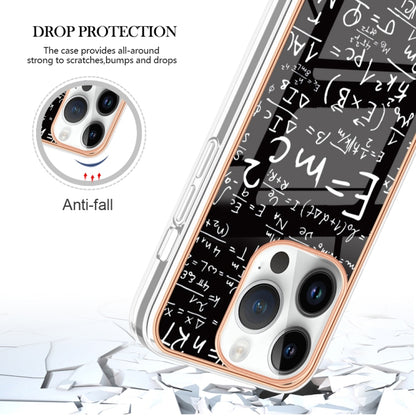 For iPhone 16 Pro Electroplating Marble Dual-side IMD Phone Case(Equation) by buy2fix