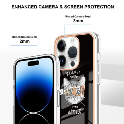 For iPhone 16 Pro Electroplating Marble Dual-side IMD Phone Case(Natural Growth) by buy2fix