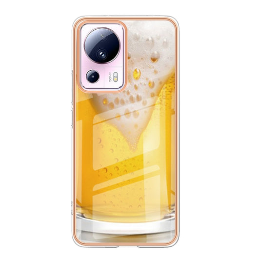 For Xiaomi 13 Lite 5G Electroplating Marble Dual-side IMD Phone Case(Draft Beer) - Xiaomi Cases by buy2fix | Online Shopping UK | buy2fix