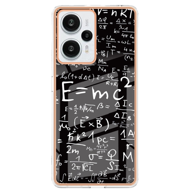 For Xiaomi Poco F5 / Redmi Note 12 Turbo Electroplating Marble Dual-side IMD Phone Case(Equation) - Xiaomi Cases by buy2fix | Online Shopping UK | buy2fix