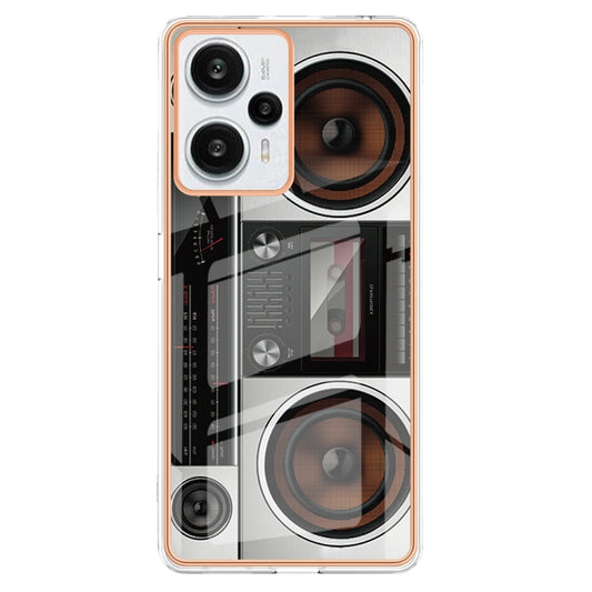 For Xiaomi Poco F5 / Redmi Note 12 Turbo Electroplating Marble Dual-side IMD Phone Case(Retro Radio) by buy2fix