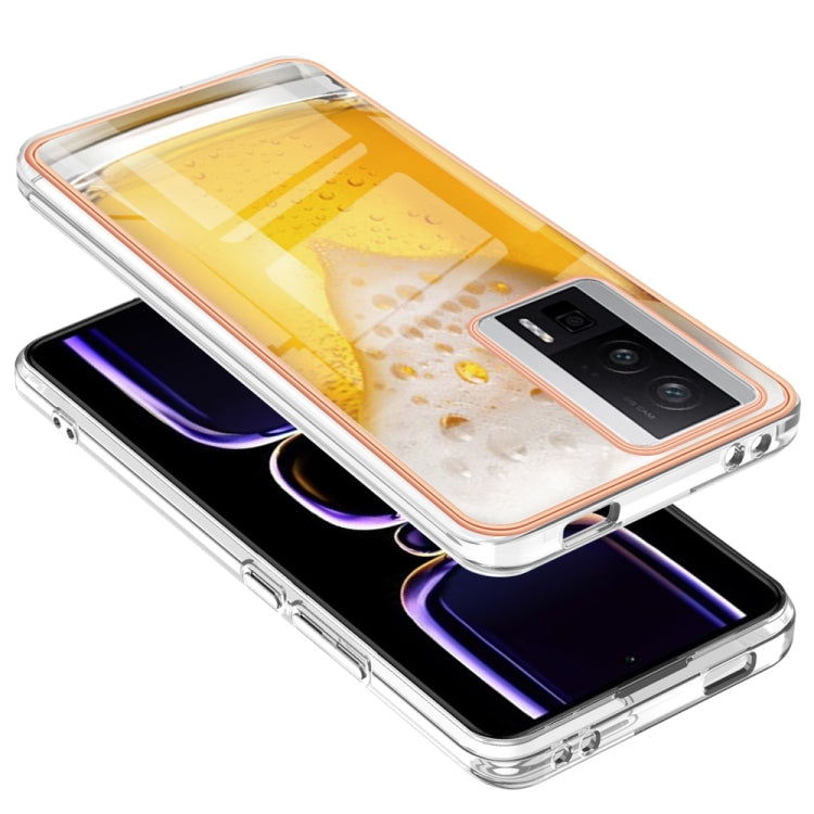 For Xiaomi Poco F5 Pro 5G / Redmi K60 Electroplating Marble Dual-side IMD Phone Case(Draft Beer) - Xiaomi Cases by buy2fix | Online Shopping UK | buy2fix
