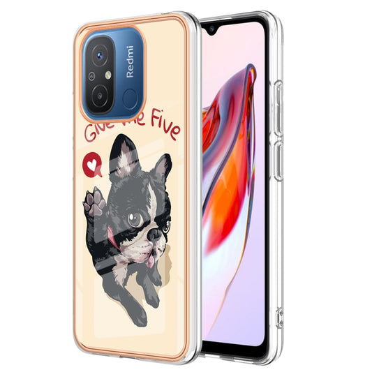 For Xiaomi Redmi 12C / 11A 4G Electroplating Marble Dual-side IMD Phone Case(Lucky Dog) - Xiaomi Cases by buy2fix | Online Shopping UK | buy2fix
