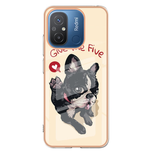 For Xiaomi Redmi 12C / 11A 4G Electroplating Marble Dual-side IMD Phone Case(Lucky Dog) - Xiaomi Cases by buy2fix | Online Shopping UK | buy2fix
