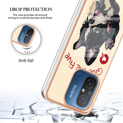 For Xiaomi Redmi 12C / 11A 4G Electroplating Marble Dual-side IMD Phone Case(Lucky Dog) - Xiaomi Cases by buy2fix | Online Shopping UK | buy2fix