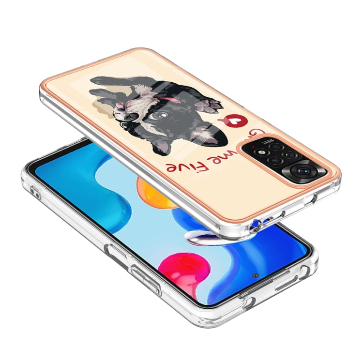 For Xiaomi Redmi Note 11s / Note 11 4G Electroplating Marble Dual-side IMD Phone Case(Lucky Dog) - Xiaomi Cases by buy2fix | Online Shopping UK | buy2fix