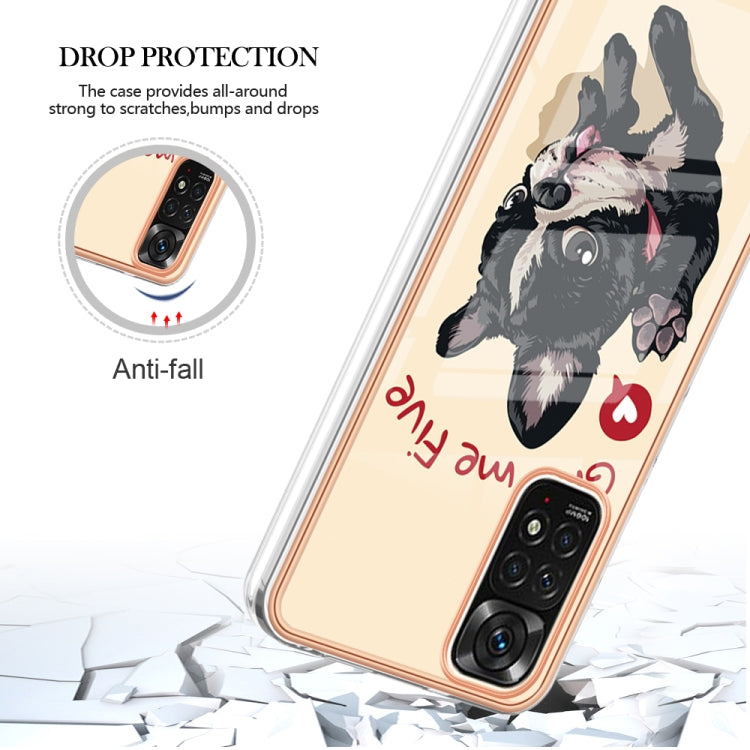 For Xiaomi Redmi Note 11s / Note 11 4G Electroplating Marble Dual-side IMD Phone Case(Lucky Dog) - Xiaomi Cases by buy2fix | Online Shopping UK | buy2fix