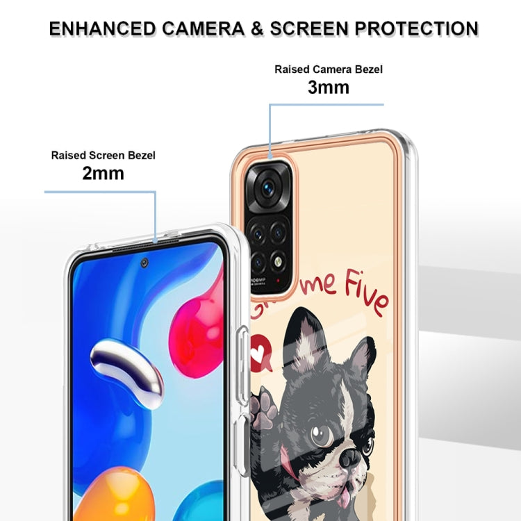 For Xiaomi Redmi Note 11s / Note 11 4G Electroplating Marble Dual-side IMD Phone Case(Lucky Dog) - Xiaomi Cases by buy2fix | Online Shopping UK | buy2fix