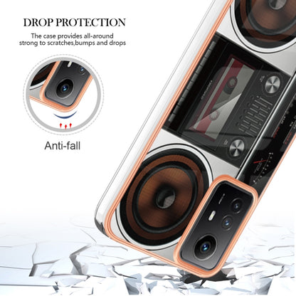 Xiaomi Redmi Note 12S 4G Electroplating Marble Dual-side IMD Phone Case(Retro Radio) - Xiaomi Cases by buy2fix | Online Shopping UK | buy2fix