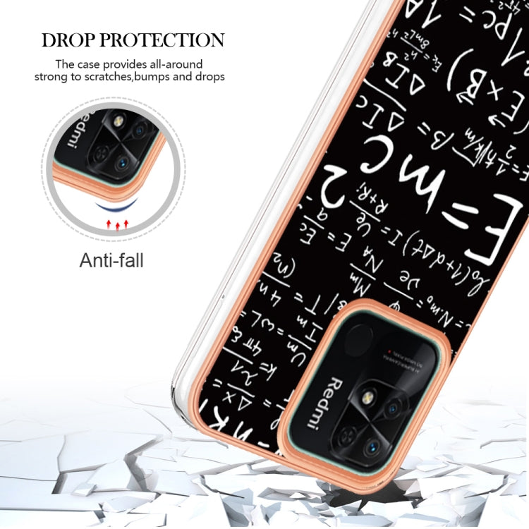 For Xiaomi Redmi 10C Electroplating Marble Dual-side IMD Phone Case(Equation) - Xiaomi Cases by buy2fix | Online Shopping UK | buy2fix