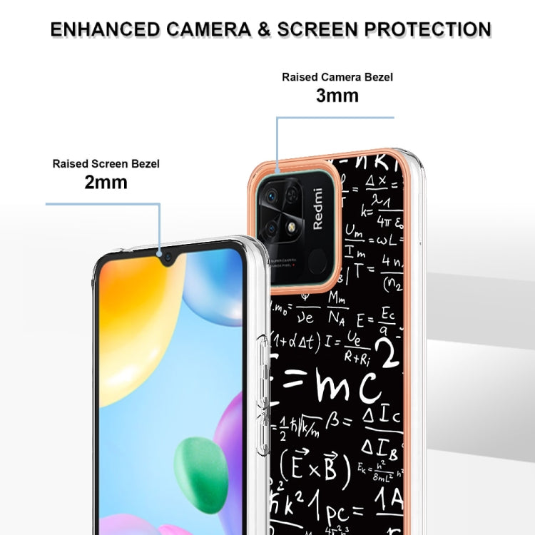 For Xiaomi Redmi 10C Electroplating Marble Dual-side IMD Phone Case(Equation) - Xiaomi Cases by buy2fix | Online Shopping UK | buy2fix