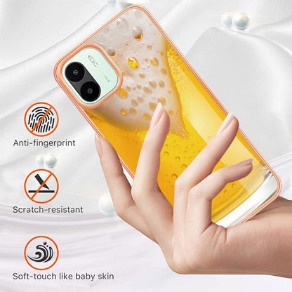 For Xiaomi Redmi A1 Electroplating Marble Dual-side IMD Phone Case(Draft Beer) - Xiaomi Cases by buy2fix | Online Shopping UK | buy2fix