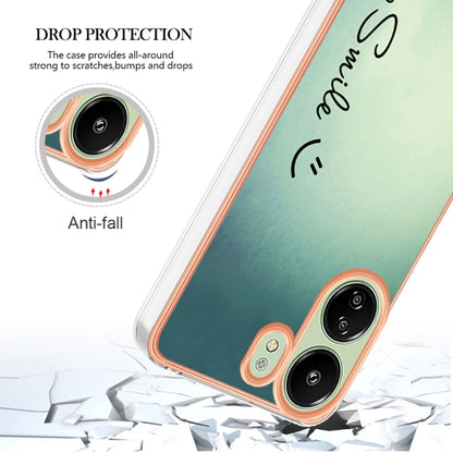 For Xiaomi Redmi 13C 4G Electroplating Marble Dual-side IMD Phone Case(Smile) by buy2fix