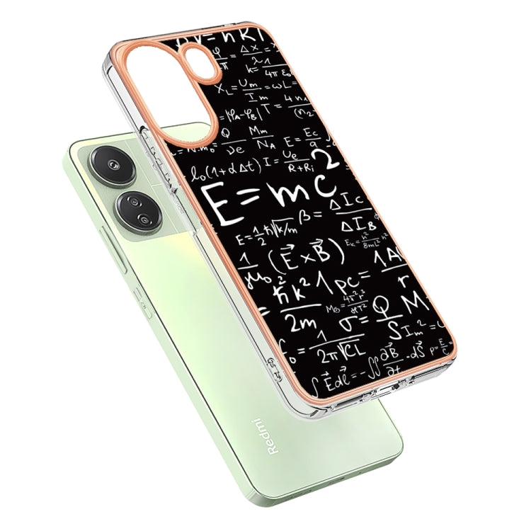 For Xiaomi Redmi 13C 4G Electroplating Marble Dual-side IMD Phone Case(Equation) by buy2fix