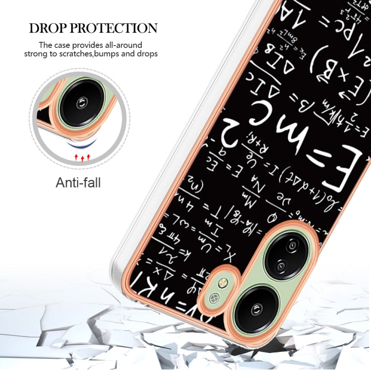 For Xiaomi Redmi 13C 4G Electroplating Marble Dual-side IMD Phone Case(Equation) by buy2fix