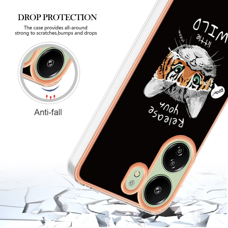 For Xiaomi Redmi 13C 4G Electroplating Marble Dual-side IMD Phone Case(Natural Growth) by buy2fix