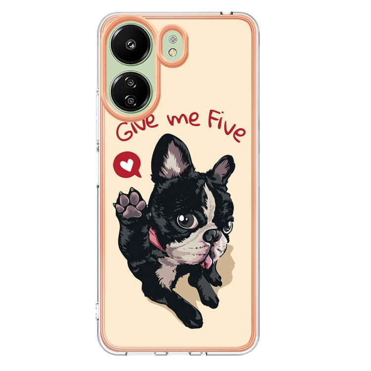 For Xiaomi Redmi 13C 4G Electroplating Marble Dual-side IMD Phone Case(Lucky Dog) by buy2fix
