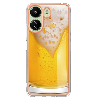 For Xiaomi Redmi 13C 4G Electroplating Marble Dual-side IMD Phone Case(Draft Beer) by buy2fix