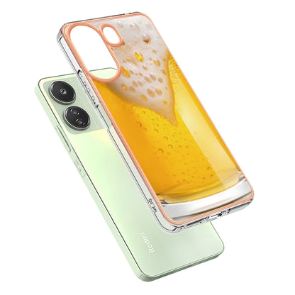 For Xiaomi Redmi 13C 4G Electroplating Marble Dual-side IMD Phone Case(Draft Beer) by buy2fix