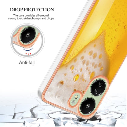 For Xiaomi Redmi 13C 4G Electroplating Marble Dual-side IMD Phone Case(Draft Beer) by buy2fix
