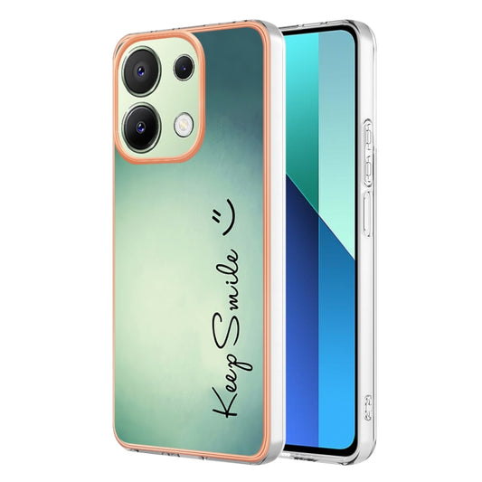 For Xiaomi Redmi Note 13 4G Global Electroplating Marble Dual-side IMD Phone Case(Smile) - Xiaomi Cases by buy2fix | Online Shopping UK | buy2fix