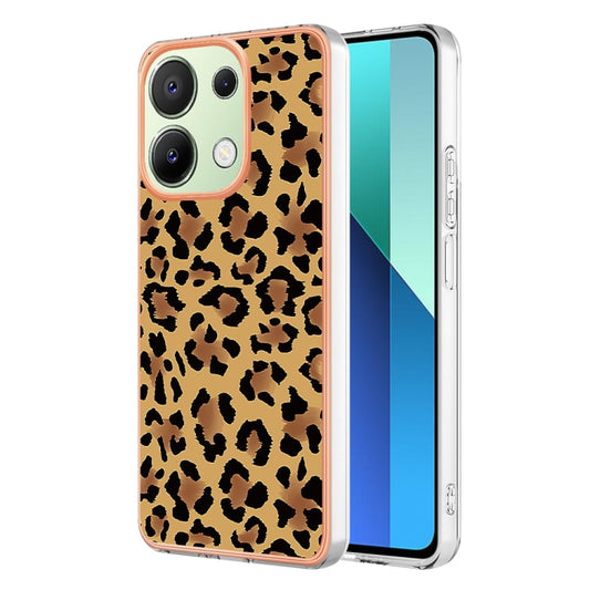 For Xiaomi Redmi Note 13 4G Global Electroplating Marble Dual-side IMD Phone Case(Leopard Print) - Xiaomi Cases by buy2fix | Online Shopping UK | buy2fix
