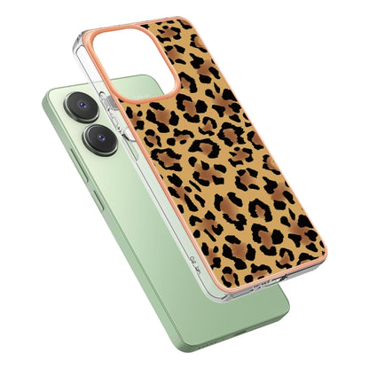 For Xiaomi Redmi Note 13 4G Global Electroplating Marble Dual-side IMD Phone Case(Leopard Print) - Xiaomi Cases by buy2fix | Online Shopping UK | buy2fix