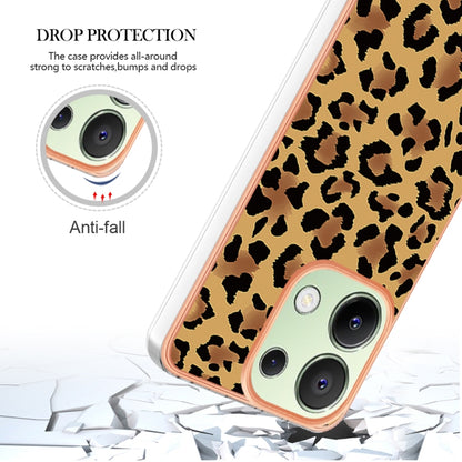 For Xiaomi Redmi Note 13 4G Global Electroplating Marble Dual-side IMD Phone Case(Leopard Print) - Xiaomi Cases by buy2fix | Online Shopping UK | buy2fix