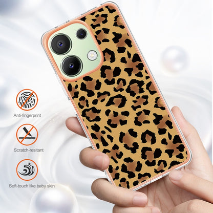 For Xiaomi Redmi Note 13 4G Global Electroplating Marble Dual-side IMD Phone Case(Leopard Print) - Xiaomi Cases by buy2fix | Online Shopping UK | buy2fix