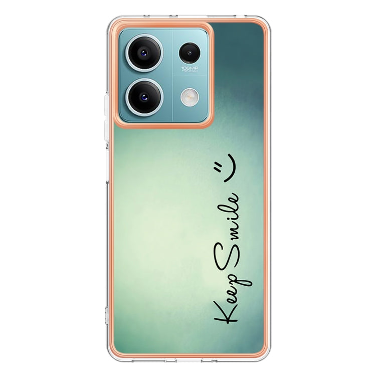 For Xiaomi Redmi Note 13 5G Electroplating Marble Dual-side IMD Phone Case(Smile) - Xiaomi Cases by buy2fix | Online Shopping UK | buy2fix