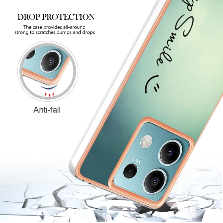 For Xiaomi Redmi Note 13 5G Electroplating Marble Dual-side IMD Phone Case(Smile) - Xiaomi Cases by buy2fix | Online Shopping UK | buy2fix