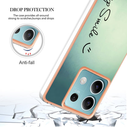 For Xiaomi Redmi Note 13 5G Electroplating Marble Dual-side IMD Phone Case(Smile) - Xiaomi Cases by buy2fix | Online Shopping UK | buy2fix