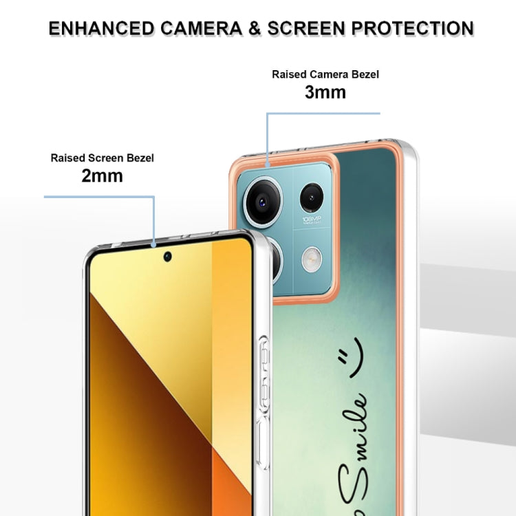 For Xiaomi Redmi Note 13 5G Electroplating Marble Dual-side IMD Phone Case(Smile) - Xiaomi Cases by buy2fix | Online Shopping UK | buy2fix