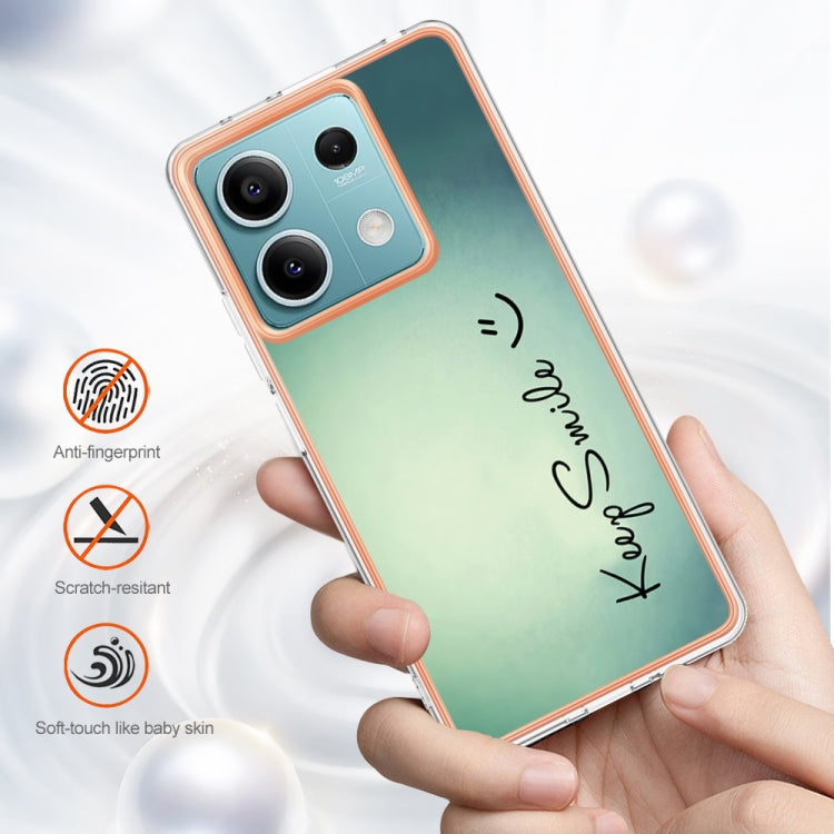For Xiaomi Redmi Note 13 5G Electroplating Marble Dual-side IMD Phone Case(Smile) - Xiaomi Cases by buy2fix | Online Shopping UK | buy2fix