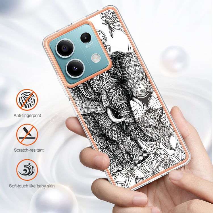 For Xiaomi Redmi Note 13 5G Electroplating Marble Dual-side IMD Phone Case(Totem Elephant) - Xiaomi Cases by buy2fix | Online Shopping UK | buy2fix