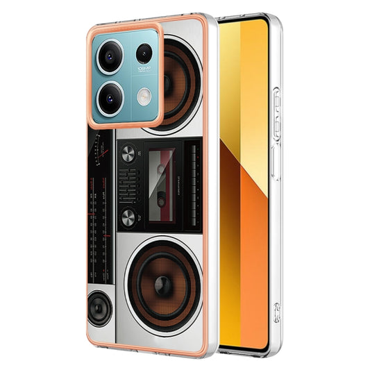 For Xiaomi Redmi Note 13 5G Electroplating Marble Dual-side IMD Phone Case(Retro Radio) - Xiaomi Cases by buy2fix | Online Shopping UK | buy2fix