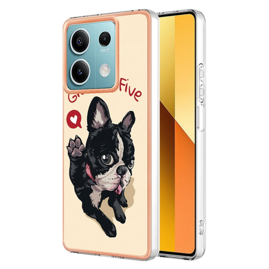 For Xiaomi Redmi Note 13 5G Electroplating Marble Dual-side IMD Phone Case(Lucky Dog) - Xiaomi Cases by buy2fix | Online Shopping UK | buy2fix