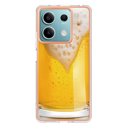 For Xiaomi Redmi Note 13 5G Electroplating Marble Dual-side IMD Phone Case(Draft Beer) - Xiaomi Cases by buy2fix | Online Shopping UK | buy2fix